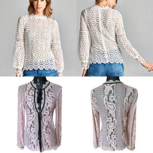 BUNDLE- 2 size small lace/Crochet blouses
